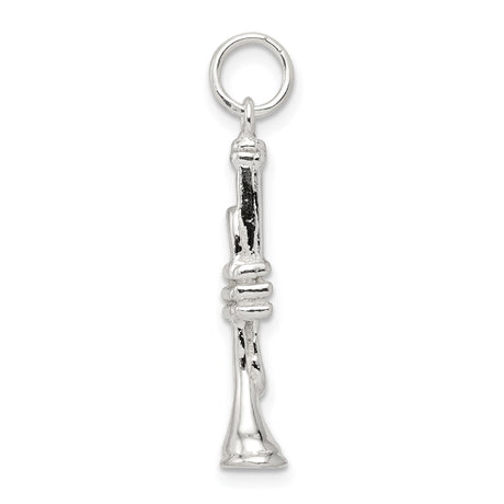 Sterling Silver Trumpet Pendant, Musical Instrument Charm for Musicians and Jazz Lovers