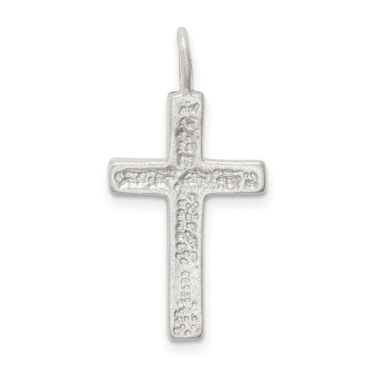 Diamond-cut Cross Charm Pendant in Real 925 Sterling Silver