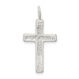 Diamond-cut Cross Charm Pendant in Real 925 Sterling Silver