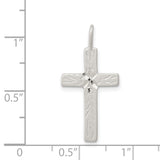 Diamond-cut Cross Charm Pendant in Real 925 Sterling Silver