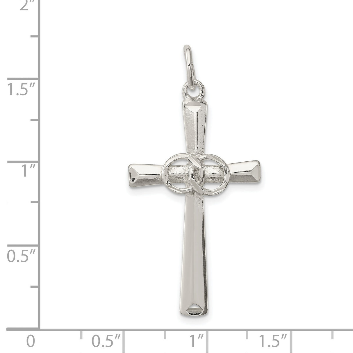 Holy Matrimony Cross Charm Pendant in Real 925 Sterling Silver