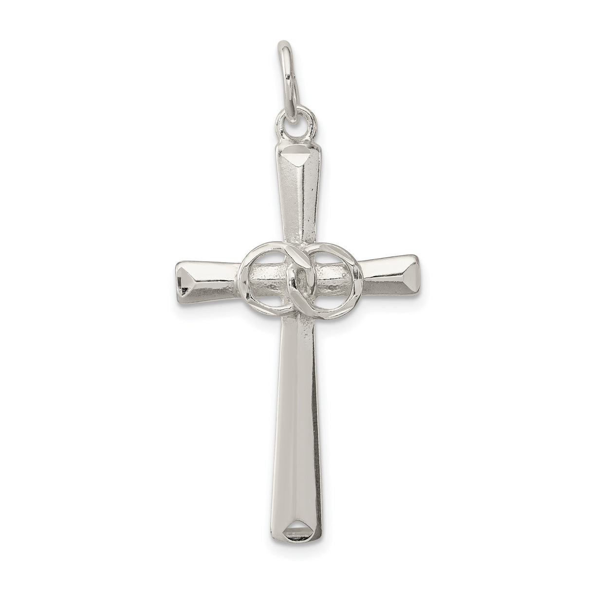 Holy Matrimony Cross Charm Pendant in Real 925 Sterling Silver