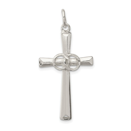 Holy Matrimony Cross Charm Pendant in Real 925 Sterling Silver