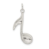 Music Note Charm Pendant in Real 925 Sterling Silver