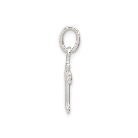 Sterling Silver Cross Pendant with Polished Fleur Design, Unisex Religious Charm