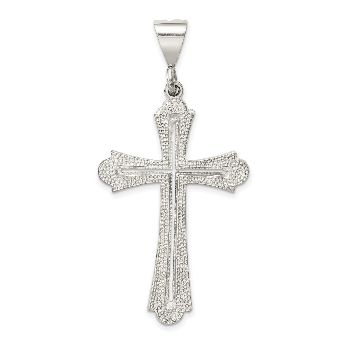 Diamond-cut Cross Charm Pendant in Real 925 Sterling Silver