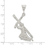 Saint Andrew Holding Cross Shoulder Charm Pendant in Real 925 Sterling Silver