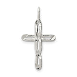 Sterling Silver Cross Pendant Featuring Twisted Design and Mirror Finish for Men and Women