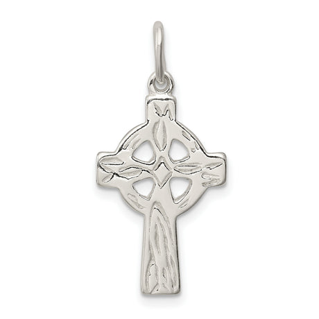 Sterling Silver Celtic Cross Pendant with Irish Knot Design and Halo for Men and Women