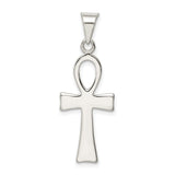 Solid Ankh Cross Charm Pendant in Real 925 Sterling Silver