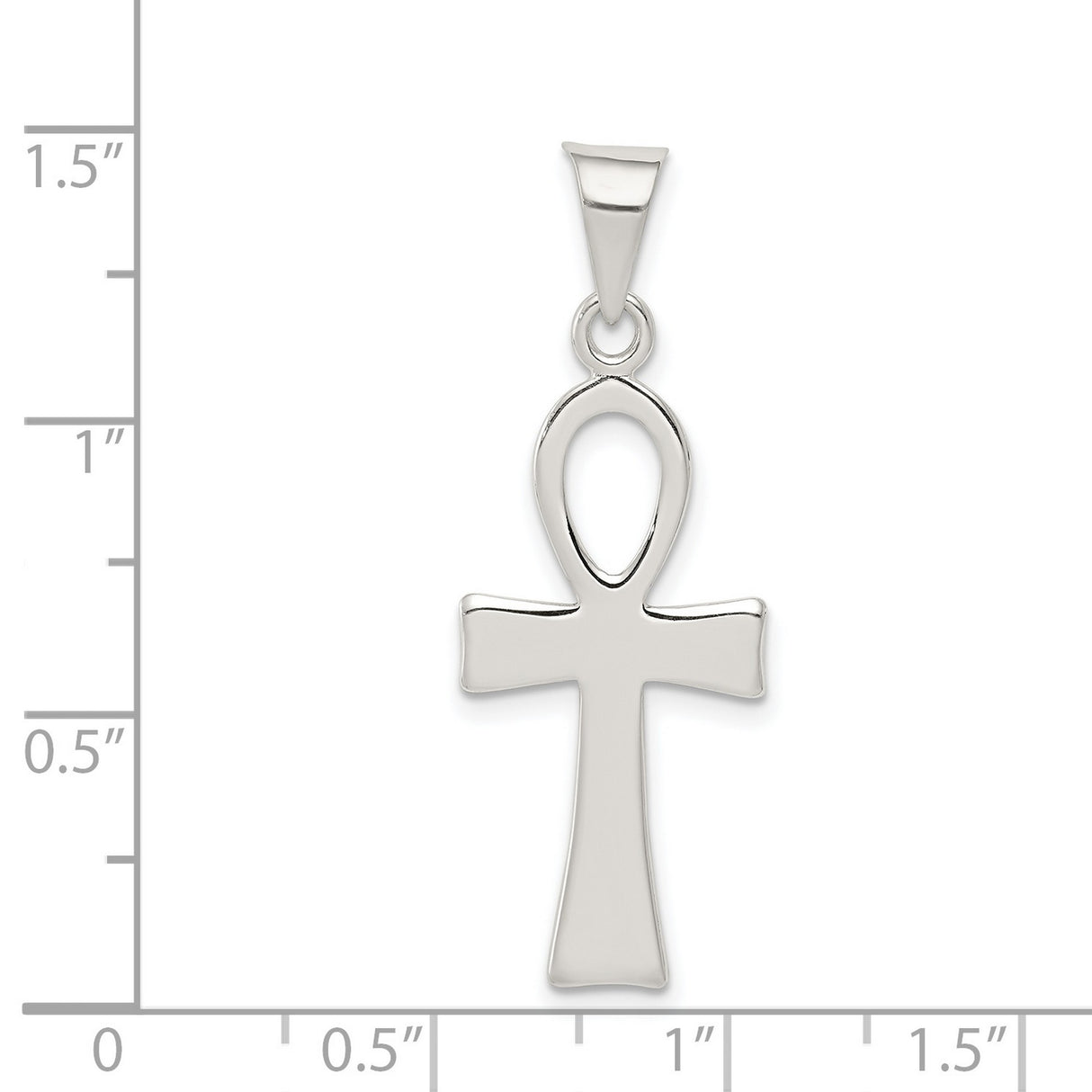 Solid Ankh Cross Charm Pendant in Real 925 Sterling Silver
