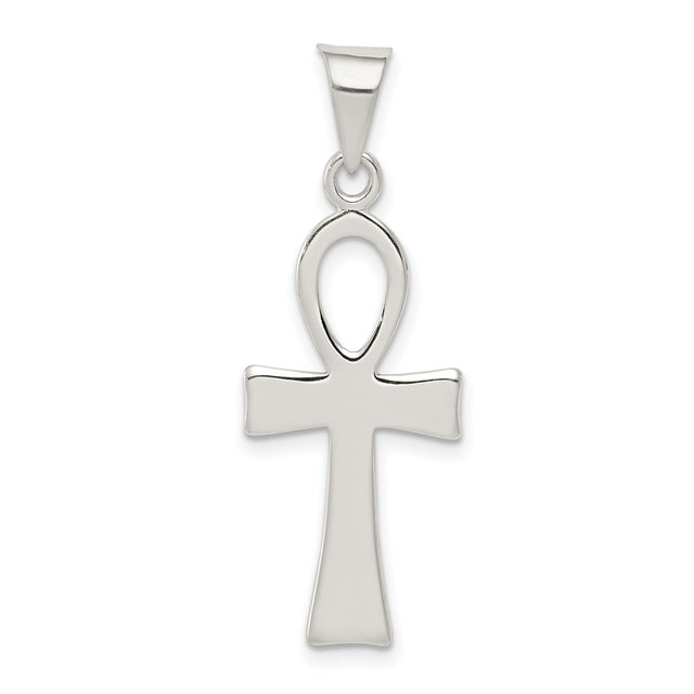 Solid Ankh Cross Charm Pendant in Real 925 Sterling Silver