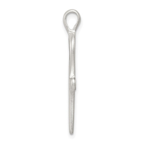 Sterling Silver Ankh Cross Pendant with Slide Charm Design, Matte Finish, Spiritual Jewelry for Men and Women
