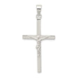 Sterling Silver Crucifix Cross Pendant with Detailed Jesus Figure, Christian Religious Charm