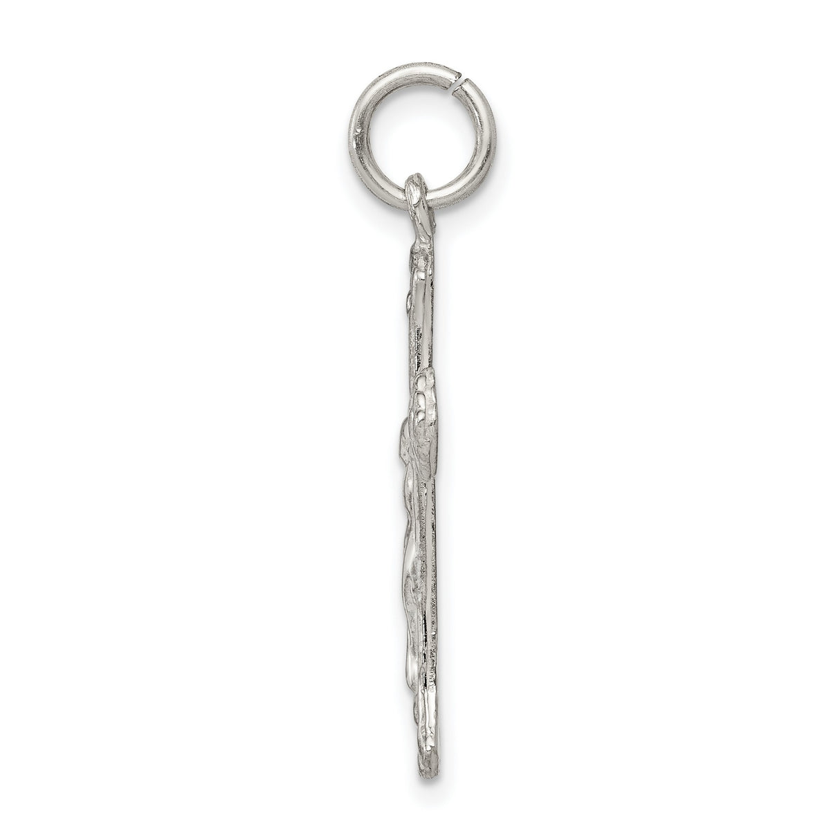 Sterling Silver Crucifix Cross Pendant with Flared Tips and Detailed Jesus Design