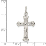 Sterling Silver Crucifix Cross Pendant with Flared Tips and Detailed Jesus Design