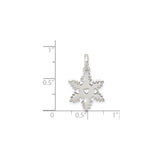 Sterling Silver Snowflake Pendant with Cutout Heart Design, Winter Holiday Theme for Women
