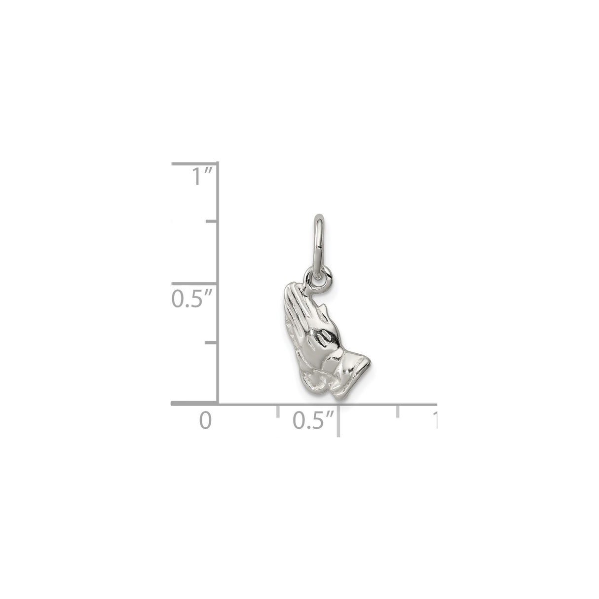 Sterling Silver Praying Hands Pendant, Religious Christian Faith Charm for Men and Women