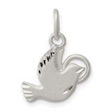 Sterling Silver Dove Pendant with Matte and Polished Wing Detail, Religious Christian Jewelry