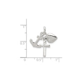 Sterling Silver Charm Pendant with Cross, Heart, and Anchor Symbols of Faith, Hope, and Love