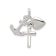 Sterling Silver Charm Pendant with Cross, Heart, and Anchor Symbols of Faith, Hope, and Love