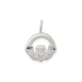 Sterling Silver Claddagh Pendant with Heart, Hands, and Crown Irish Symbol