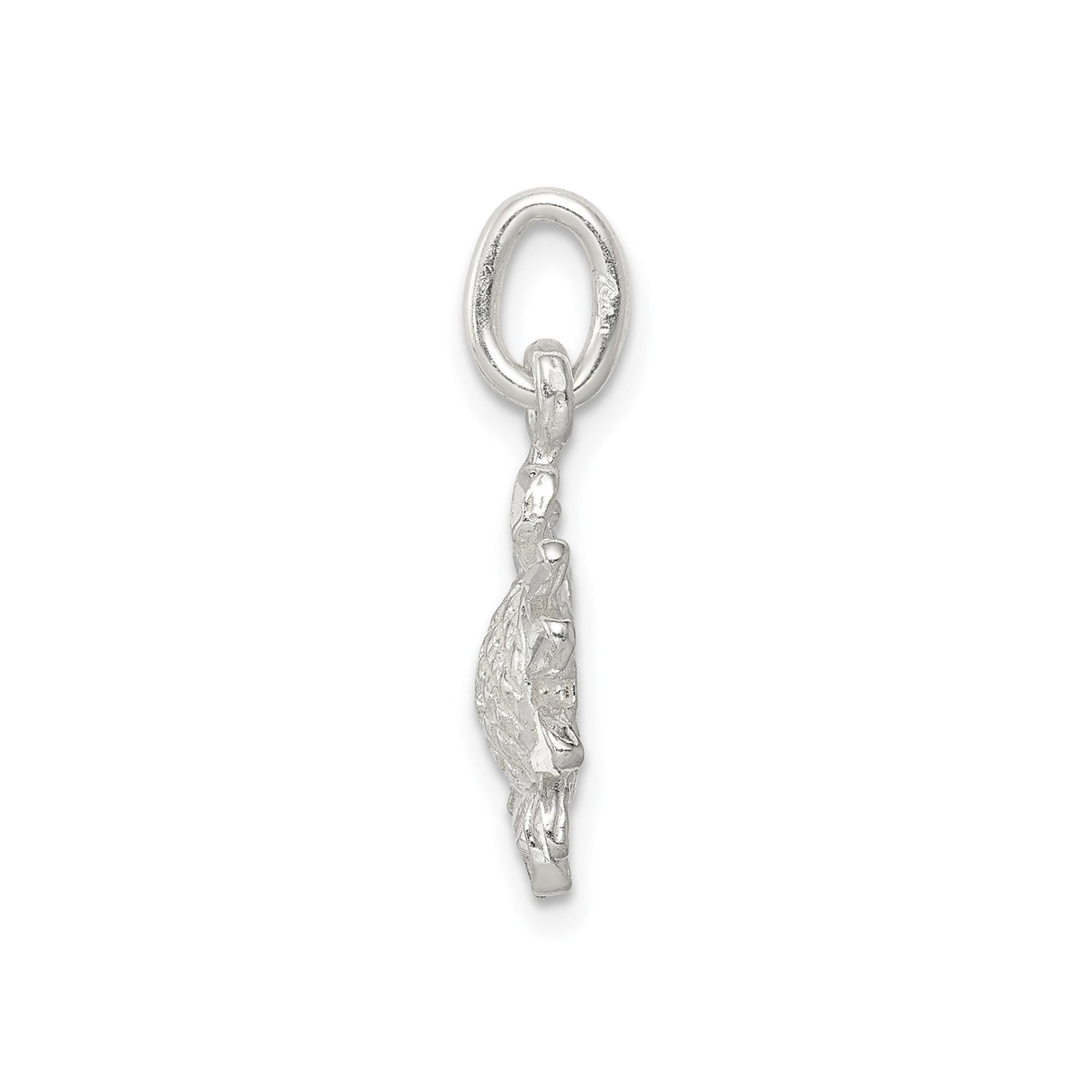 Sterling Silver Sunflower Pendant Charm, Textured Floral Design, Nature Jewelry for Women or Girls