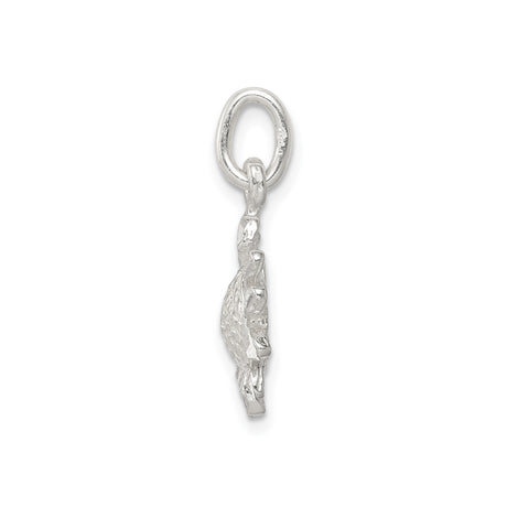 Sterling Silver Sunflower Pendant Charm, Textured Floral Design, Nature Jewelry for Women or Girls