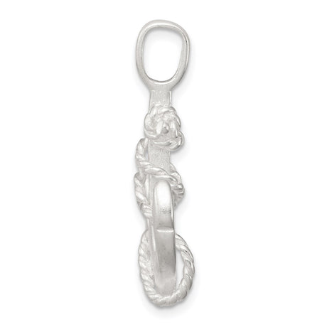 Sterling Silver Anchor Pendant with Twisted Rope Design, Nautical Symbol for Men and Unisex