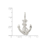 Sterling Silver Anchor Pendant with Twisted Rope Design, Nautical Symbol for Men and Unisex