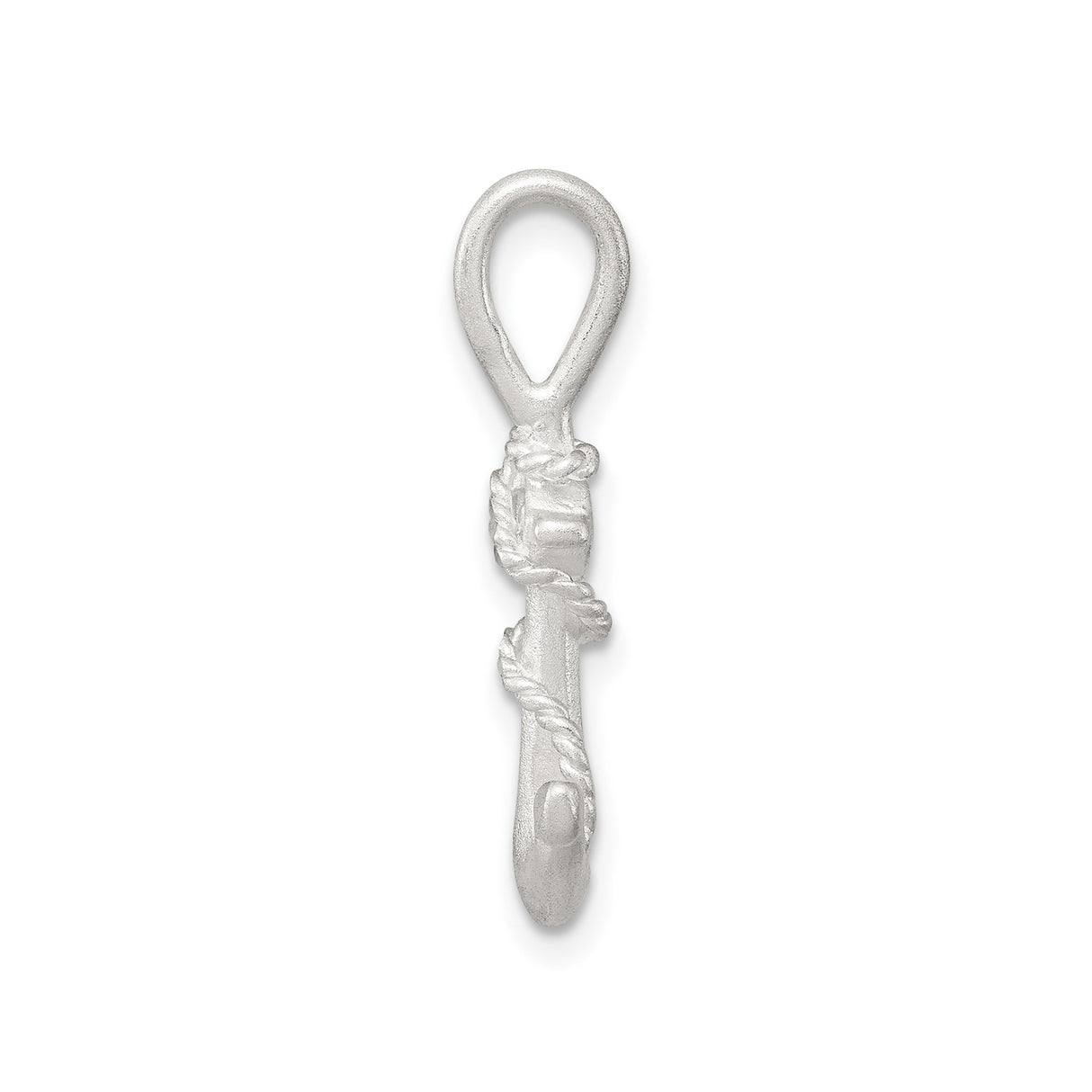 Sterling Silver Anchor Pendant with Rope Detail, Nautical Symbol of Strength and Hope