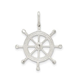 Sterling Silver Pendant with Nautical Ship Wheel Helm Design, Maritime Theme for Men and Women