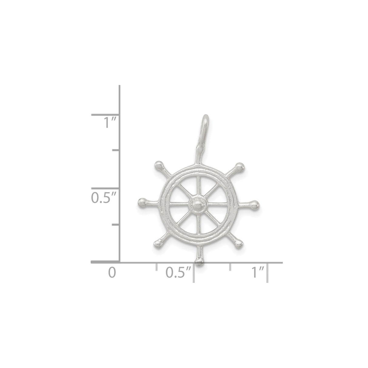 Sterling Silver Pendant with Nautical Ship Wheel Helm Design, Maritime Theme for Men and Women