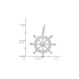 Sterling Silver Pendant with Nautical Ship Wheel Helm Design, Maritime Theme for Men and Women