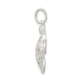 Sterling Silver Sea Turtle Pendant with Textured Shell Design, Ocean-Inspired Charm