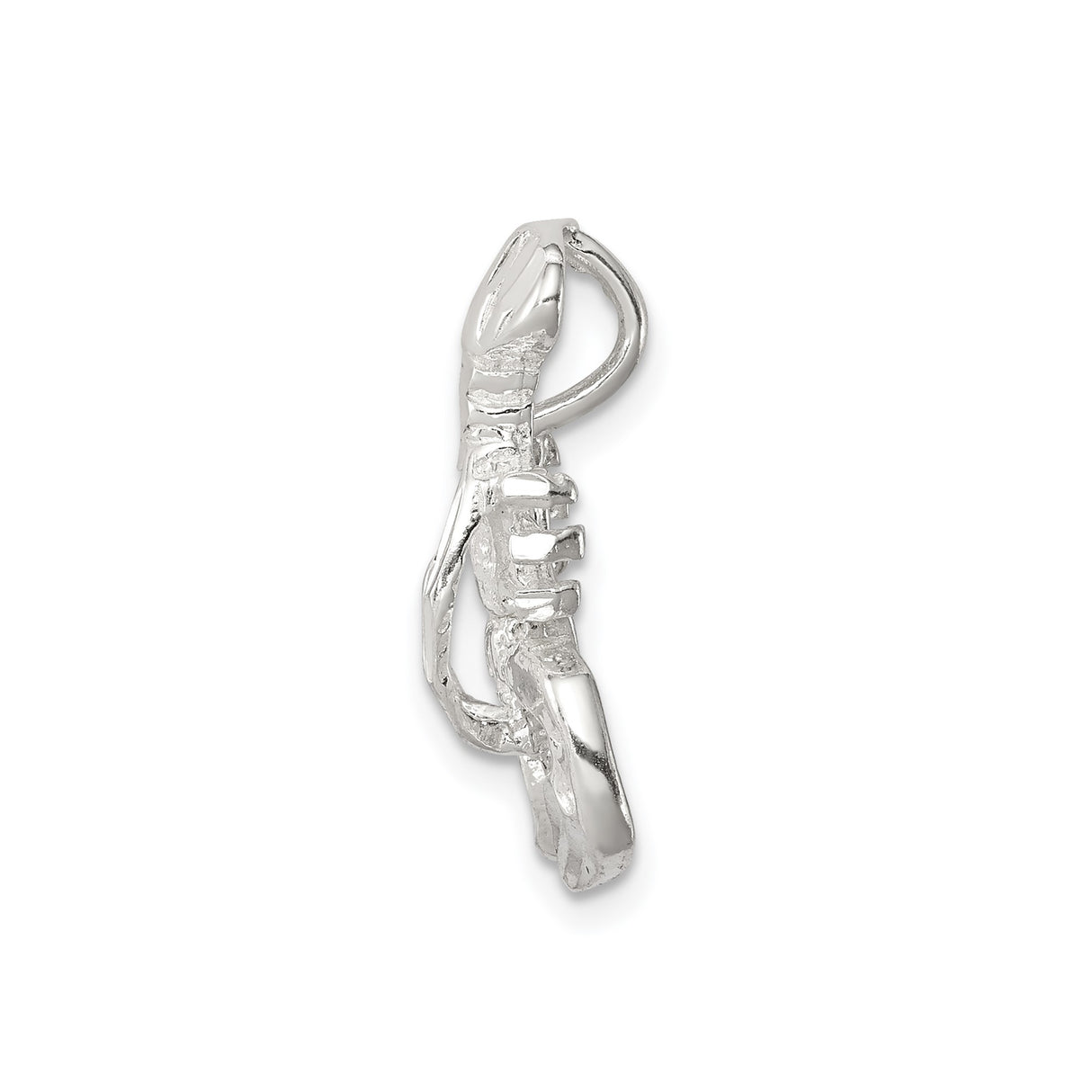 Sterling Silver Lobster Charm Pendant, Detailed Ocean Animal Coastal Jewelry