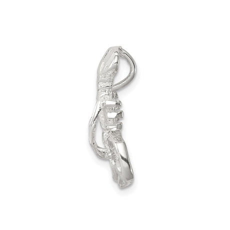 Sterling Silver Lobster Charm Pendant, Detailed Ocean Animal Coastal Jewelry