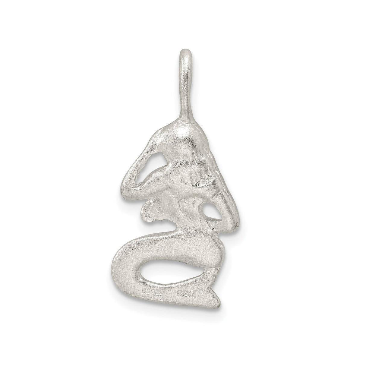 Sterling Silver Mermaid Pendant, Detailed Sitting Mermaid with Ocean Fantasy Theme