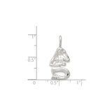 Sterling Silver Mermaid Pendant, Detailed Sitting Mermaid with Ocean Fantasy Theme