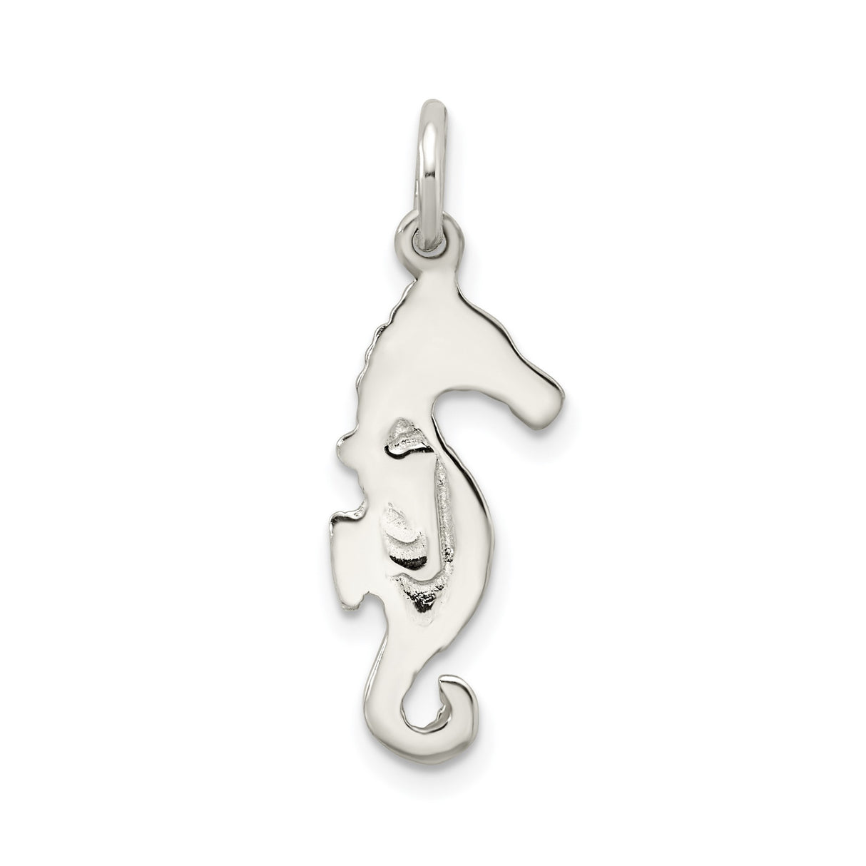 Sterling Silver Seahorse Pendant, Textured Marine Animal Design, Nautical Ocean Theme Jewelry