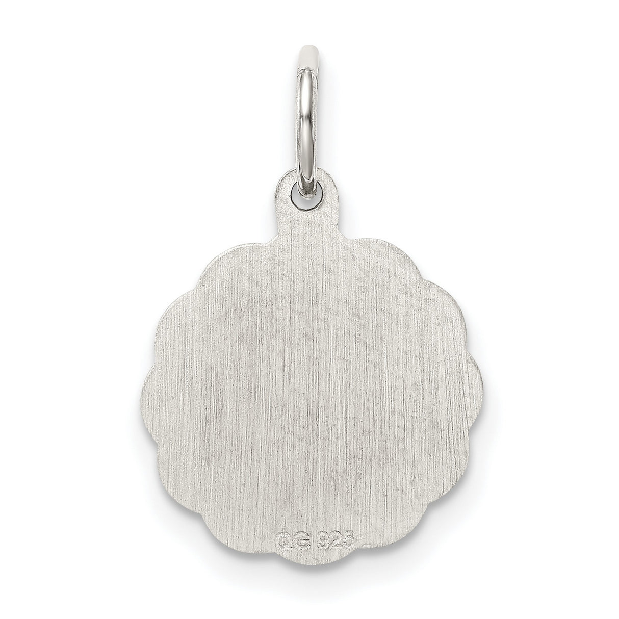 Sterling Silver Wedding Pendant with Bells, Ribbon, and Scalloped Edge Theme for Women