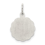 Sterling Silver Wedding Pendant with Bells, Ribbon, and Scalloped Edge Theme for Women