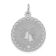 Sterling Silver Wedding Bells Pendant with Bow and Heart Design, Bridal Charm