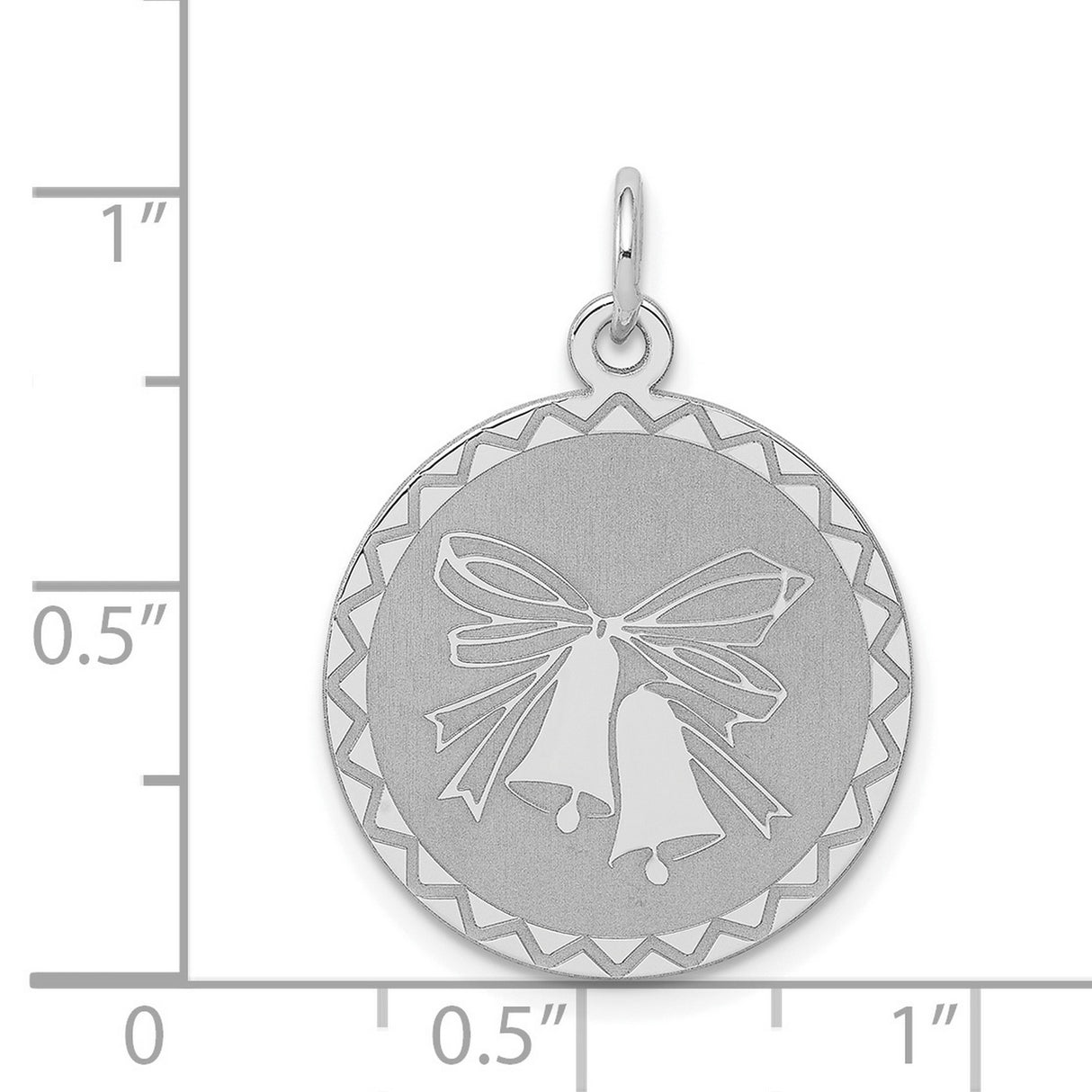 Sterling Silver Pendant with Ribbon and Bells Design, Symbol of Love and Marriage