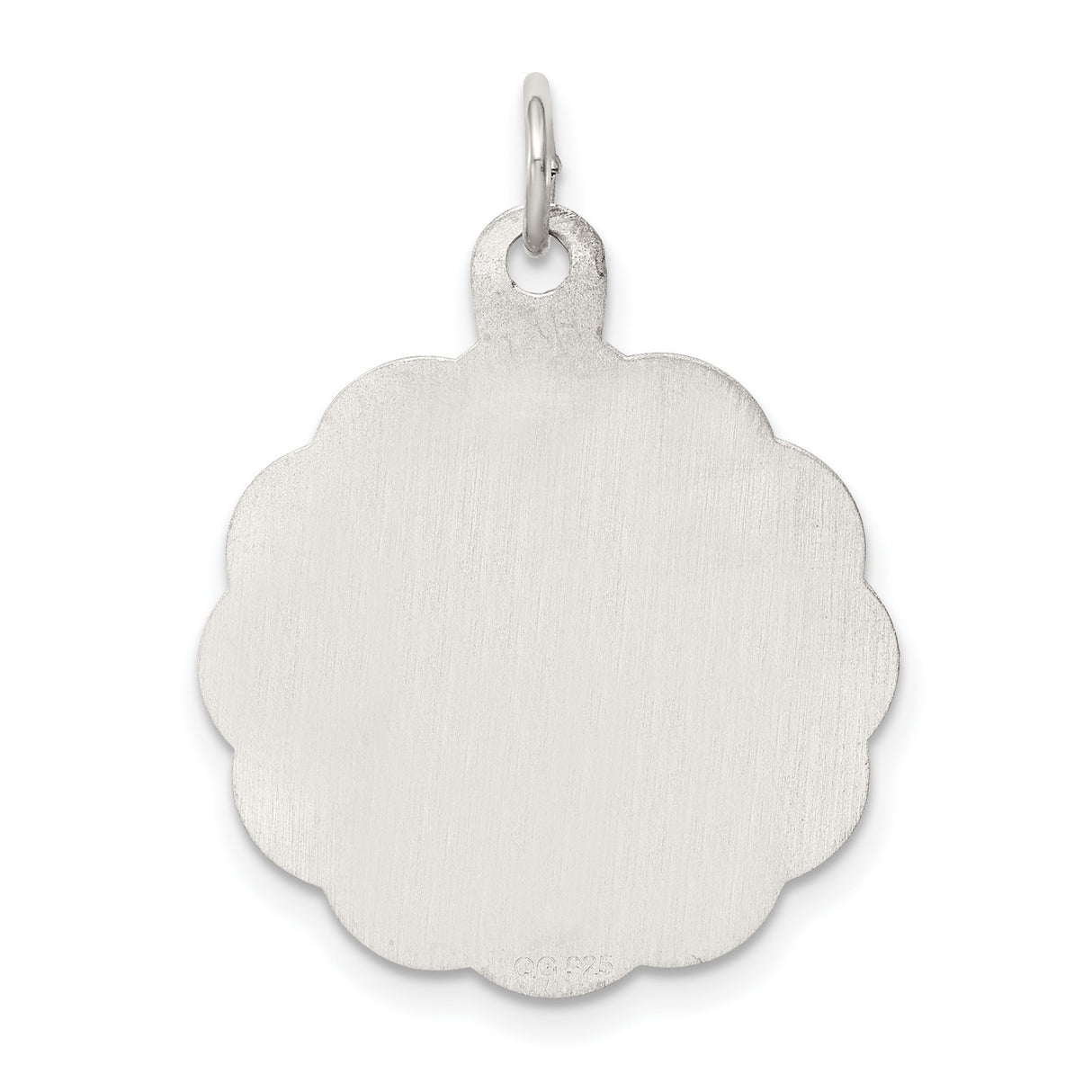 Sterling Silver Wedding Bells Pendant with Ribbon and Scalloped Edge, Romantic Bridal Jewelry