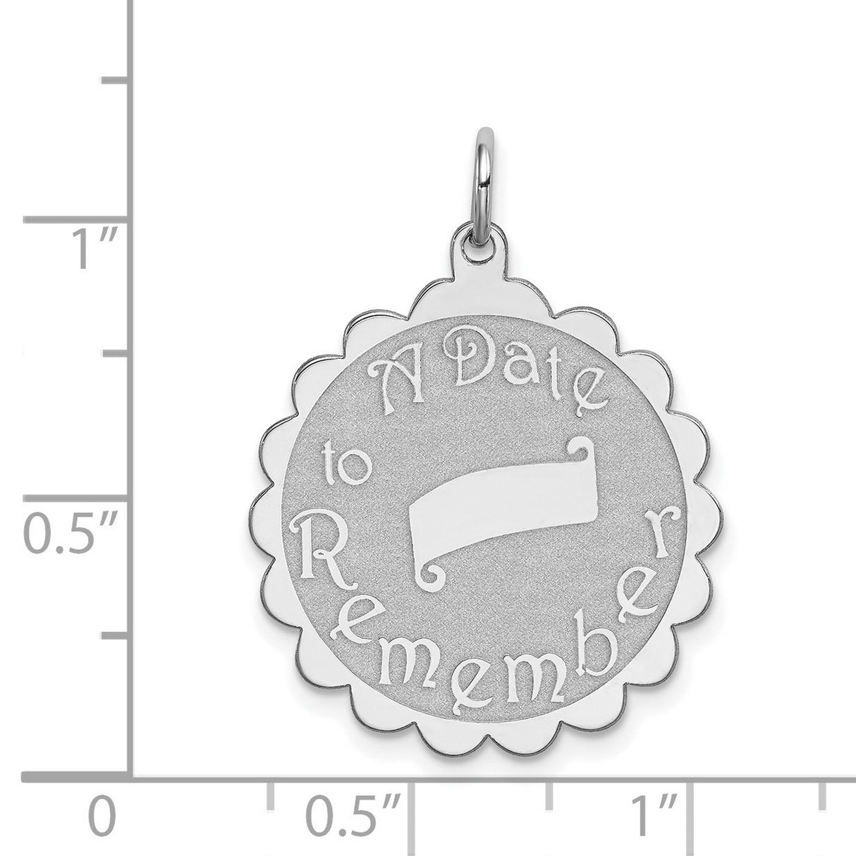 A Date To Remember Disc Charm Pendant in Real 925 Sterling Silver