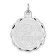 Sterling Silver Pendant with Scalloped Edge, Romantic Custom Disc for Special Date or Milestone