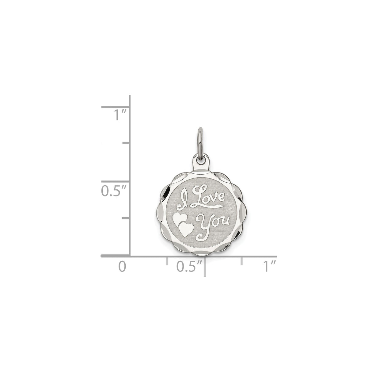 Sterling Silver Pendant with I Love You Phrase and Two Hearts, Romantic Charm for Women