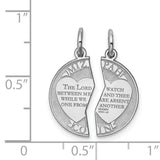 Break Apart Mizpah Coin Emotional Bond Words Charm Pendant in Real 925 Sterling Silver