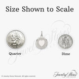 Sterling Silver Heart Pendant with Polished Center and Scalloped Edge, Memorial Keepsake for Women